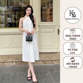 Đầm Xuông Cổ Yếm Đi Biển Dự Tiệc KALOE Sang Chảnh Thanh Thoát MH05