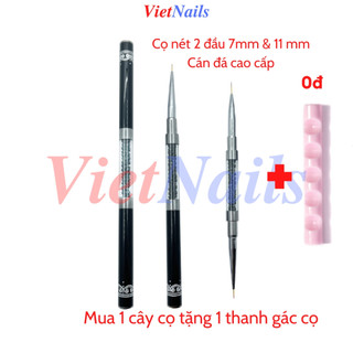 Cọ nail 2 đầu size 7mm 11mm - cọ vẽ móng tay - cọ vẽ nail nét cán đá cao cấp