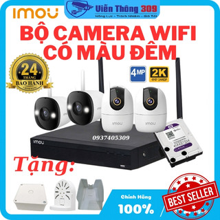 Trọn bộ Camera Wifi 4MP IMOU có màu ban đêm, bộ camera không dây imou 2K FULL HD- 309cctv