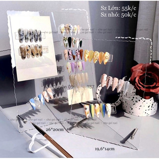 Bảng trưng mẫu-kệ trưng mẫu-kệ trong suốt bày mẫu nail-Đồ Nails Nhật Quyên