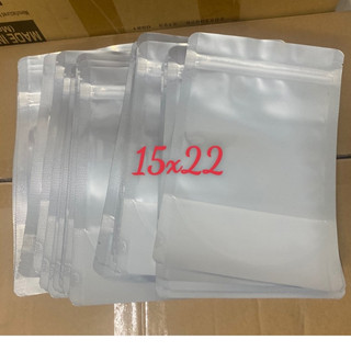 1 cái túi zip bạc 15x22 đựng thực phẩm 1 mặt bạc