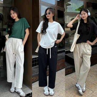Quần vải - 8901 - chiết li - thêu chữ