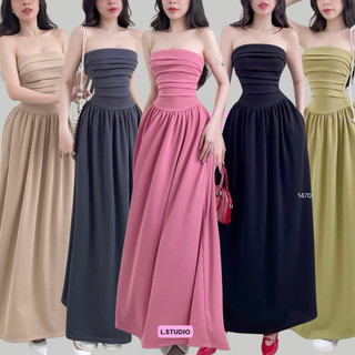 KELLY - Maxi cúp ngực xếp nhúng tạo form h.ack eo siêu đỉnh, Thun wafle đứng dáng