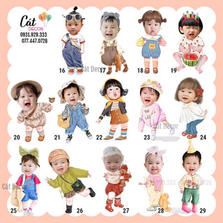 Chibi sinh nhật cho bé gái 30cm-40cm