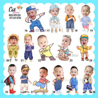 Chibi sinh nhật cho bé trai cao 30cm-40cm