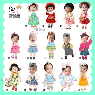 Chibi sinh nhật cho bé gái 30cm-40cm