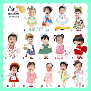 Chibi sinh nhật cho bé gái 30cm-40cm