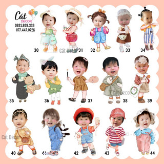 Chibi sinh nhật cho bé gái 30cm-40cm