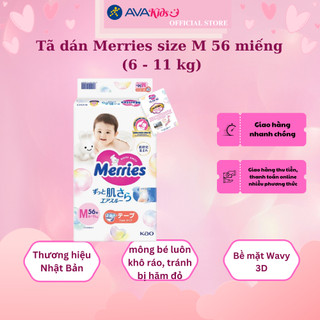 Tã dán Merries size M 56 miếng