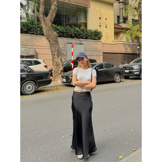 DAILYMOOD - Chân váy lụa gắn nơ