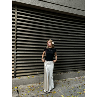 Dailymood - chân váy lụa gắn nơ