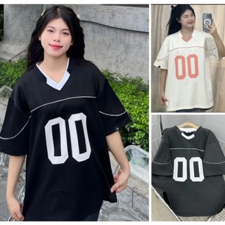 Áo thun cổ tim in số 00 nam ,nữ chất cotton khô hottrend 2024