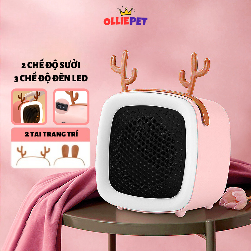 Máy sưởi ấm chó mèo mini cầm tay để bàn đa năng - Đèn sưởi cao cấp giữ ấm thân nhiệt thú cưng công suất 400W