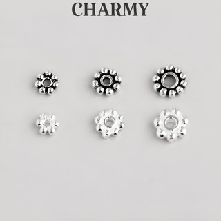 Charm bạc chặn bánh xe hoa c414, bạc 925 - charmy