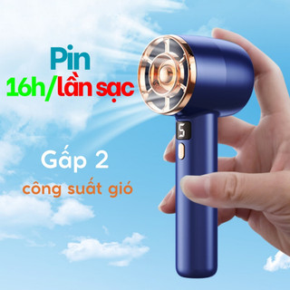 Quạt Cầm Tay Mini Tích Điện Nhỏ Gọn Siêu Mát Màn Hình LED 5 Tốc Độ Gió  Pin Khủng 3000mAh Sạc Điện Êm Không Gây Tiếng Ồn