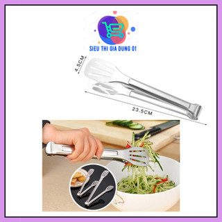 Kẹp gắp đồ nướng, gắp bánh inox đa năng cao cấp size 23cm, kẹp gắp thực phẩm inox