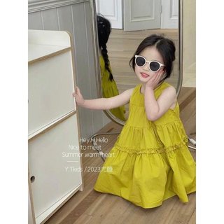 Váy bé gái thô boil vàng tím