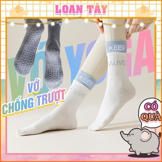 Tất Vớ Nam Nữ Chống Trượt Tập YoGa Gym Phối Chữ 2 Tầng Năng Động Style Hàn Xinh Xắn L2524