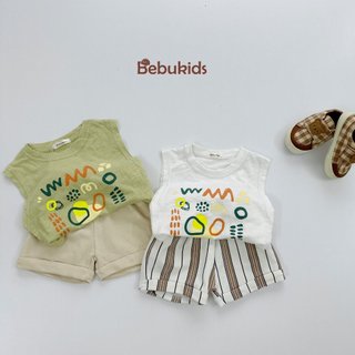 Set bộ sát nách bé trai mix họa tiết chất cotton mềm mịn bé mặc đi học đi chơi Bebukids SB1920