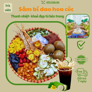 1 gói viên Trà sâm kim ngân bí đao, trà sâm bí đao HTX Vạn An