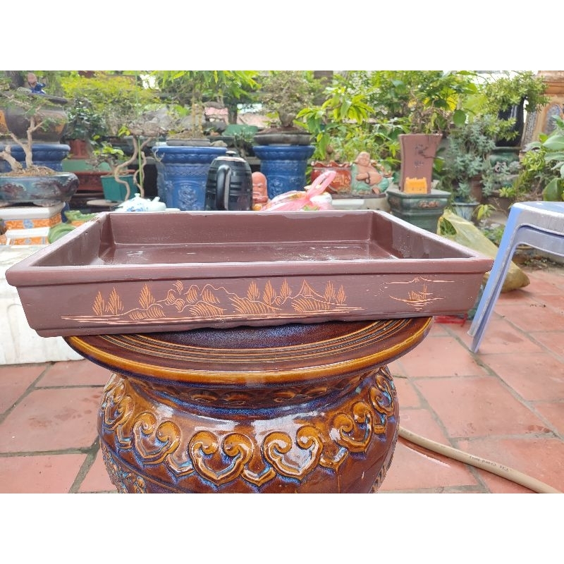 khay, ang tiểu cảnh gốm Bát Tràng 50*36*8cm