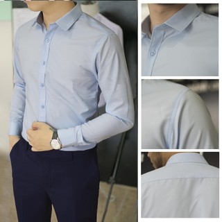Áo sơ mi, áo sơ mi lụa cao cấp, chất liệu lụa nến mềm mịn, form chuẩn mặc mát
