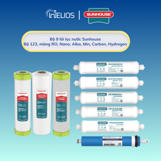 Bộ 9 lõi lọc nước Sunhouse gồm bộ lọc thô 123 và màng RO, bộ chức năng 578910 - Hàng chính hãng