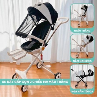 XE ĐẨY GẤP GỌN ĐẢO 2 CHIỀU 3 TƯ THẾ NGẢ SÂU FULL ĐỆM VÀ MÁI M9 CHO BÉ