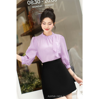 Áo sơ mi nữ RUZA tay lỡ công sở thiết kế thanh lịch sang trọng ALB158