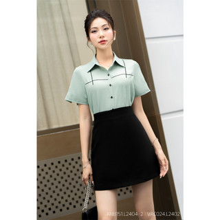 Áo sơ mi nữ RUZA tay ngắn công sở thiết kế thanh lịch sang trọng ANB151