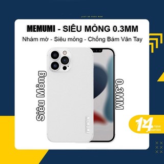 Ốp siêu mỏng memumi slimcase 0.3mm lưng nhám mờ chống bám vân tay chống ố iphone 12 13 14 15 pro max