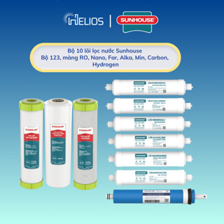 Bộ 10 lõi lọc nước Sunhouse gồm bộ thô 123, màng RO và bộ lõi chức năng 5678910 - Hàng chính hãng