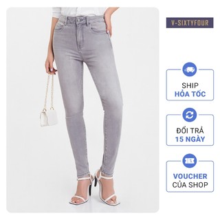 Quần Dài Nữ Dáng Ôm Màu Xám Trắng. Light Grey Skinny Jeans V-SIXTYFOUR - 122WD1081B6010