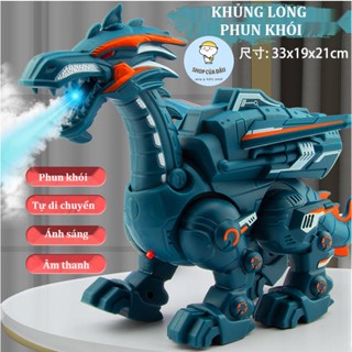 [HCM] Khủng long phun khói biết đi, Robot đồ chơi khủng long phun lửa có đèn có nhạc làm quà tặng cho bé trai bé gái
