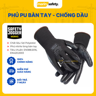 Găng tay chống dầu Jogger Superpro, găng tay đa năng, phủ nutrile, Bao ôm tay thoáng khí, chống trơn trượt, cơ khí