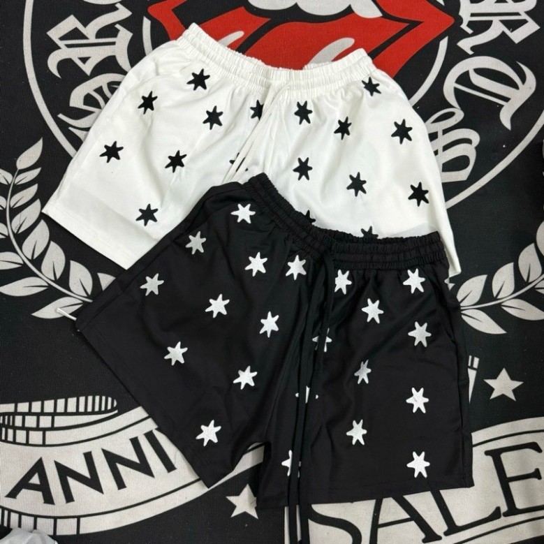 Quần short nữ STRESSMAMA in ngôi sao- Quần đùi nữ vải thun lạnh co dãn cạp chun thoải mái vận động streetwear KMG | BigBuy360 - bigbuy360.vn