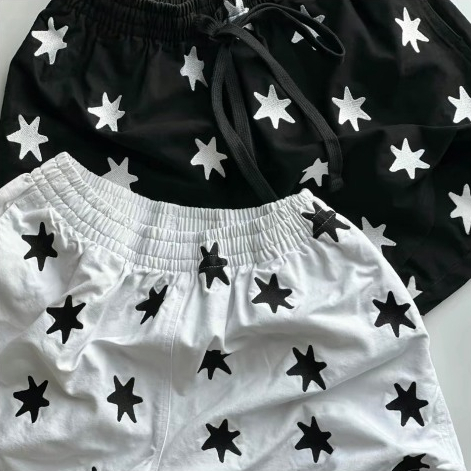 Quần short nữ STRESSMAMA in ngôi sao- Quần đùi nữ vải thun lạnh co dãn cạp chun thoải mái vận động streetwear KMG | BigBuy360 - bigbuy360.vn