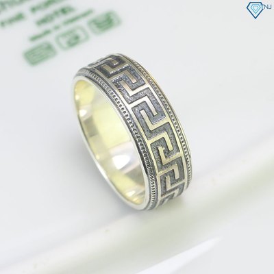 Nhẫn bạc nam 925 bản tròn hoạ tiết Vạn Lý Trường Thành xi bạc thái cá tính NNA0565 - Trang Sức TNJ