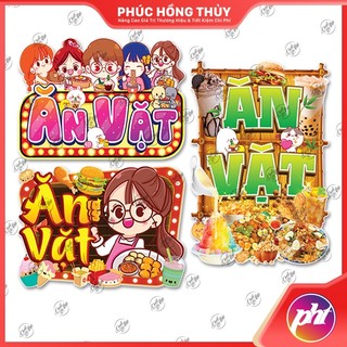 Miếng dán thức ĂN VẶT dán trang trí quán ăn xe đẩy cửa kính dán tường decal sticker trà sữa cà phê đồ ăn thức uống