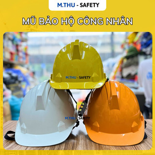Mũ bảo hộ lao động công nhân Dũng Phong không xốp, nút cài dắt điều chỉnh ( 3 màu )