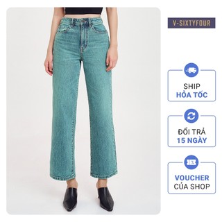 Quần Jeans Nữ Dáng Suông Xanh Lá. Green Blue Tint Wash Straight Jeans V-SIXTYFOUR - 122WD1083F3350