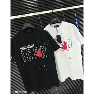  Áo Thun DSQ ICON Phối In Hinh Lá Màu Đỏ. Áo Phông Nam Nữ Dsquared2 Form Dáng Unisex Dành Cho Các Boy Phố 2024. 