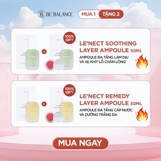 Bộ đôi siêu tinh chất be'balance lenect soothing & remedy layer ampoule làm dịu khóa ẩm và căng bóng trắng sáng da 50ml