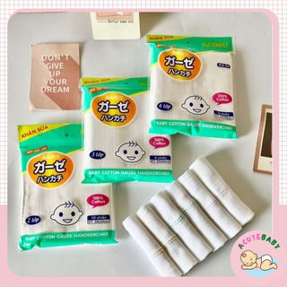 Khăn sữa cho bé sơ sinh vải xô xuất Nhật cao cấp 4 lớp set 10 chiếc ACuteBaby (Mới)