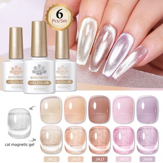 Born pretty sơn thạch set sơn mắt mèo gel set gel sơn móng tay sơn gel thạch sơn gel nail 10ml 6pcs