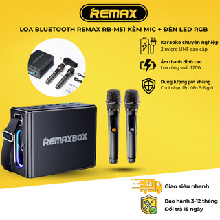 Loa Bluetooth REMAX RB-M51 kèm Mic + đèn Led RGB âm thanh sống động, hát karaoke