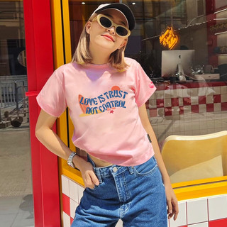 Áo Thun Nữ Hồng Baby Tee Local Brand TNC "Summer Vibe" Hè Đi Chơi Biển Form Vừa Dáng Đẹp Basic Phông Cotton Dày Vừa Mát