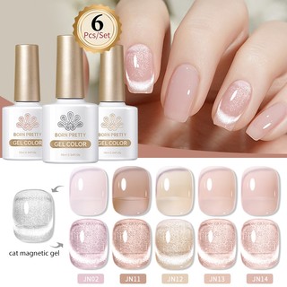 Born pretty sơn thạch set sơn mắt mèo gel sơn móng tay set sơn gel sơn gel thạch nail 6pcs