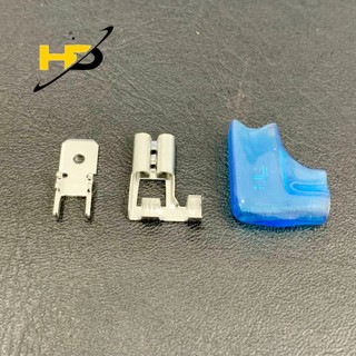 Bộ cắm cos cái + vỏ silicon gập vuông chữ l+chân cắm cos đực thẳng 6.3mm