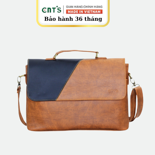 Cặp xách công sở unisex CNT CA17 bò đậm cao cấp